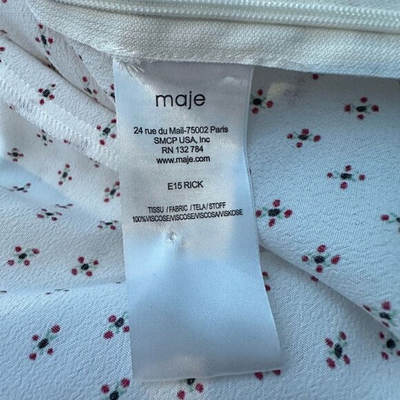 Maje White Princess  Ruffle Front Mini Dress | Size M - Picture 13 of 14